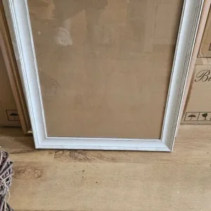Large white wood photo frame