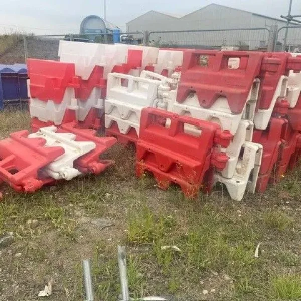 Water Filled Red & White Barriers