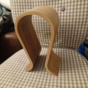 Wooden Headphone Stand – Bent Plywood Curved Holder