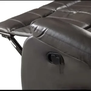 Riley corner sofa brown leather, dark grey, grey fabric - Image 5
