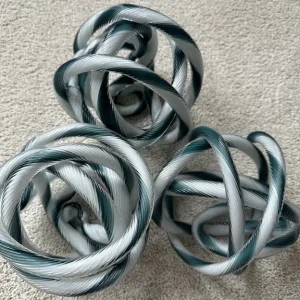 Set of three glass knot ornaments