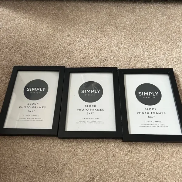 Set of 3 Black Photo Frames