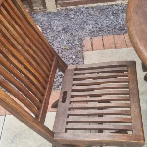 Solid hardwood garden patio set with parasol - Image 6