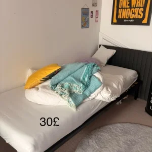 single bed with mattress
