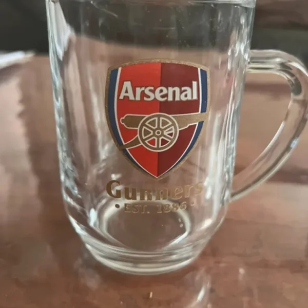 Arsenal glass mug with logo