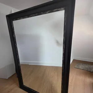 Stylish Black Wooden Wall Mirror - Image 2