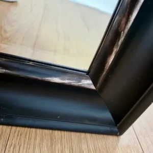 Stylish Black Wooden Wall Mirror - Image 6