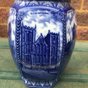 Ringtons LTD. Maling ware Blue & white Storage Jar and two vases - Image 4