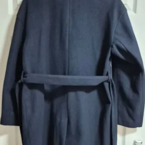 Women's Navy Overcoat with Belt - Image 2