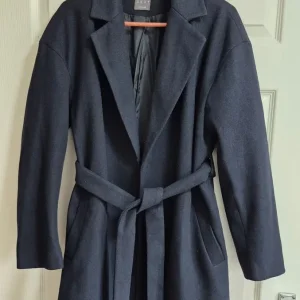 Women's Navy Overcoat with Belt - Image 3