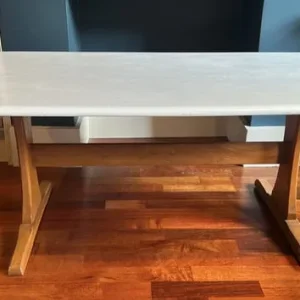 Wooden coffee table with white top - Image 2