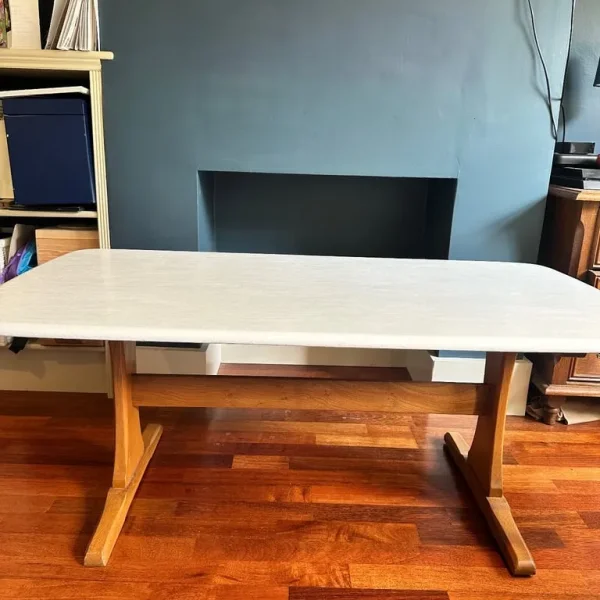 Wooden coffee table with white top