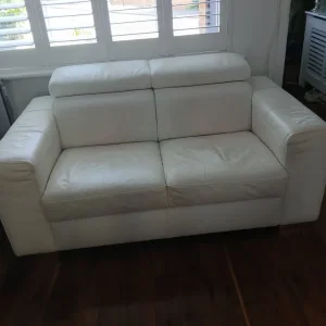 White leather sofa - Image 2