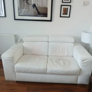 White leather sofa