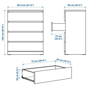IKEA malm chest of 4 drawers - Image 3