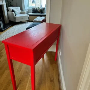 3 Drawer Wooden Red Sideboard - Image 3