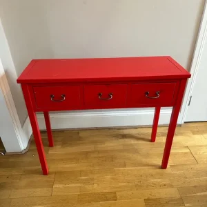 3 Drawer Wooden Red Sideboard