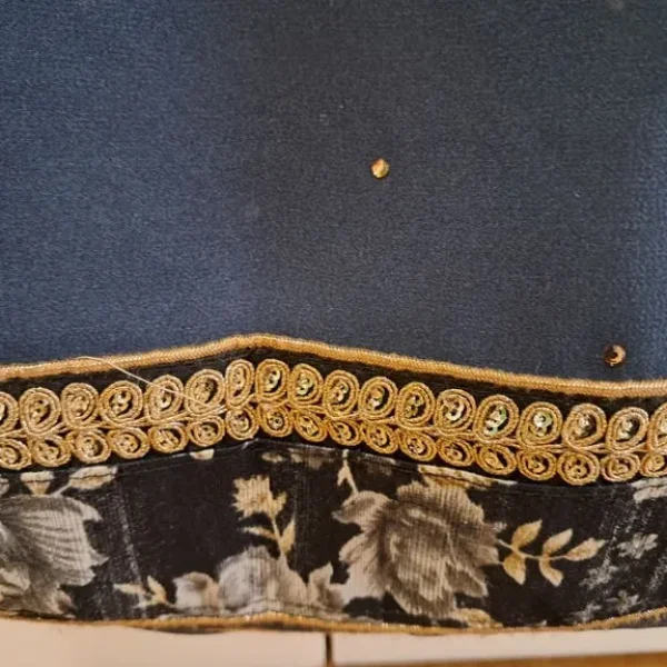Dark blue saree with border