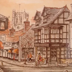 Watercolour Church Street Christchurch by Joyce Lawrence - Image 4