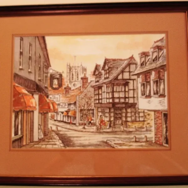 Watercolour Church Street Christchurch by Joyce Lawrence