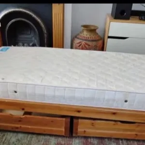 Solid pine storage bed
