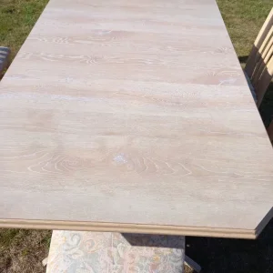 Limed oak extending dining table and 6 chairs - Image 5