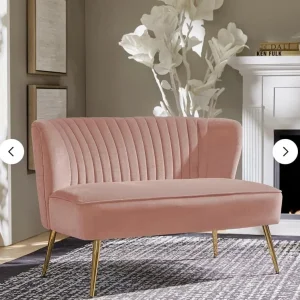 Pink Dunelm 2 seater Sofa - Image 2