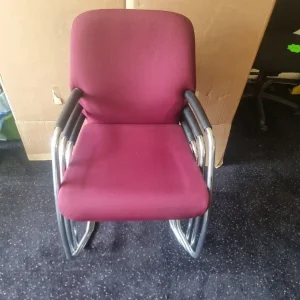 Set of 3 Red Stacking Office Chairs - Image 3