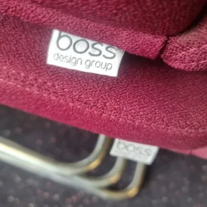 Set of 3 Red Stacking Office Chairs - Image 7