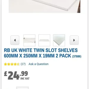 Screwfix White twin shelves - Image 3