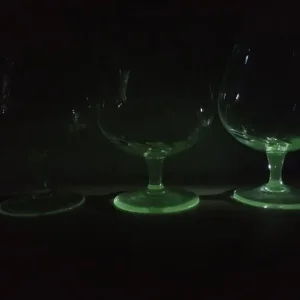 Uranium Glass Brandy Balloons