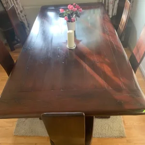 Teak dining table with eight chairs - Image 2