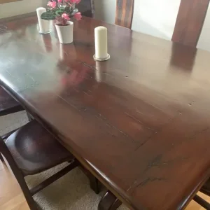Teak dining table with eight chairs - Image 7
