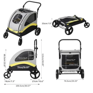4 Wheels Pet Stroller for Dogs and Cats - Image 2