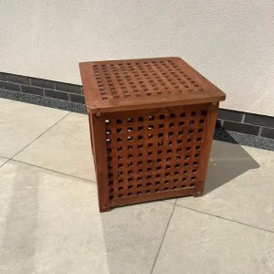 IKEA HOL Wood Lattice Storage Side Table 50x50x50cm - Image 2
