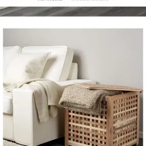 IKEA HOL Wood Lattice Storage Side Table 50x50x50cm - Image 4