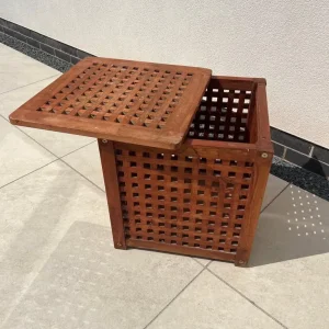 IKEA HOL Wood Lattice Storage Side Table 50x50x50cm
