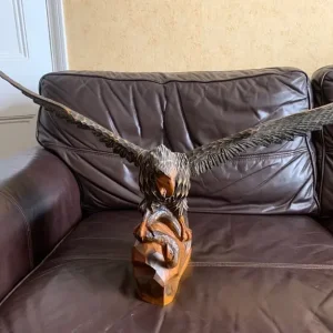 Hand crafted wooden eagle ornament from the 1960s/70s
