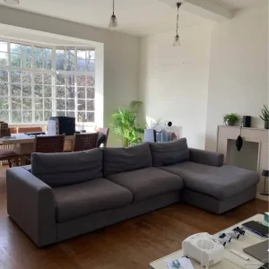Large light gray chaise sofa - Image 7
