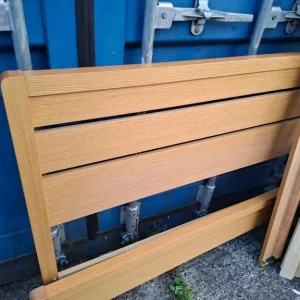 Double oak bed with mattress - Image 4