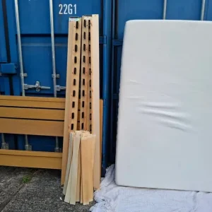 Double oak bed with mattress