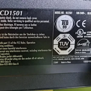 NEC 15" monitor with power and VGA leads - Image 4