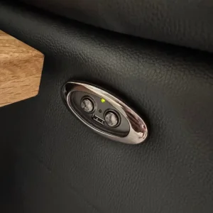 Black leather power recliner suite - Image 7