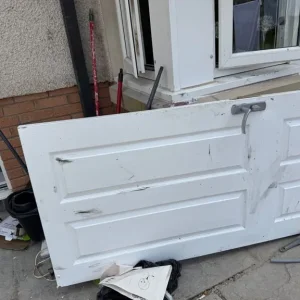 White door with lock