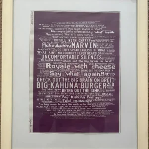 Pulp Fiction Word Art with Frame - Image 2