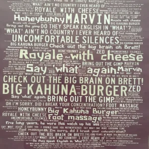 Pulp Fiction Word Art with Frame
