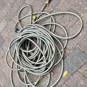 40 meter grey yellow Hozelock garden hose with fittings both ends - Image 2