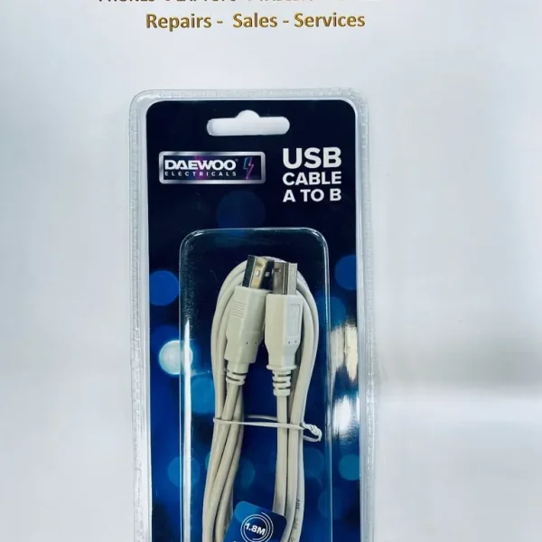USB A to USB B printer cable 1.8m