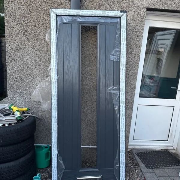 Anthracite and white composite door
