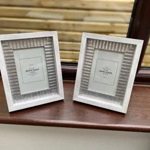 NEXT whitewashed photo frames x 2